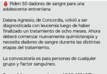 LLAMADO SOLIDARIO: Piden 50 dadores de sangre para una adolescente que está internada en Paraná